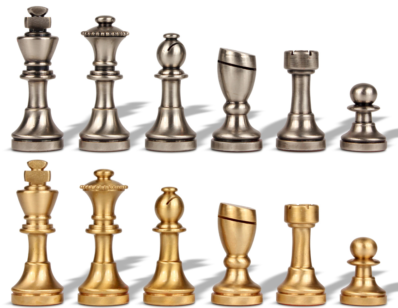 Abstract Knight Solid Brass Staunton Chess Set by Italfama